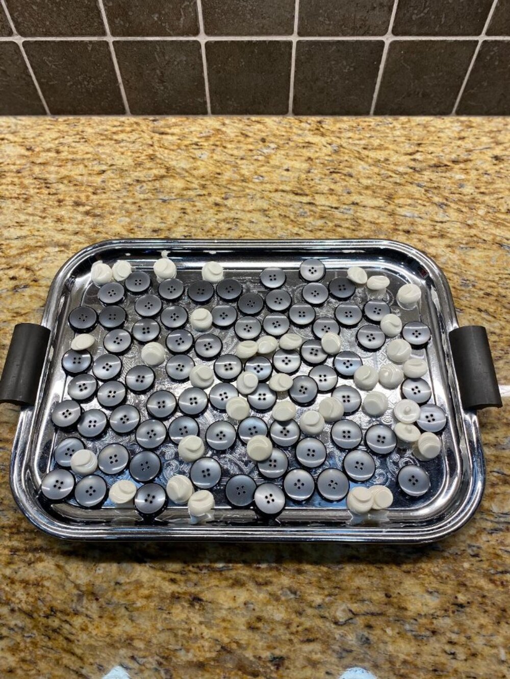 Vintage Button Lot, Black Buttons and White Buttons, approx. 100 in Total